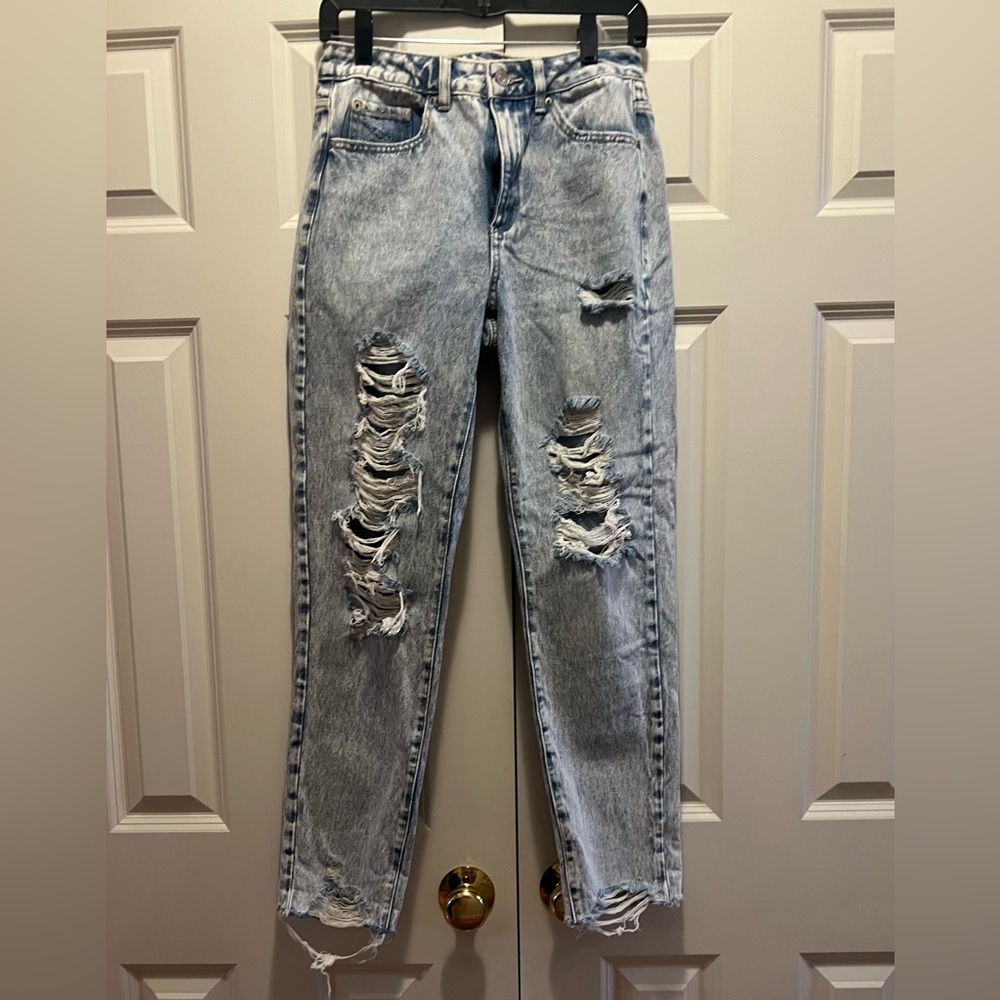 Garage High Waist Denim Ripped Mom Jeans Size 3 / 26